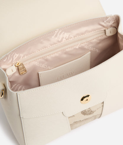 Borsa a mano con patta Avorio -Bloom City Safari - Alviero Martini Prima Classe