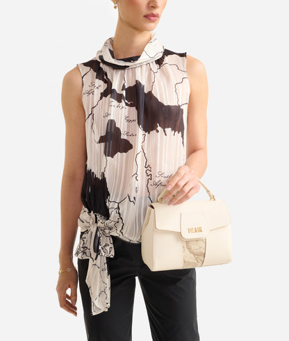 Borsa a mano con patta Avorio -Bloom City Safari - Alviero Martini Prima Classe