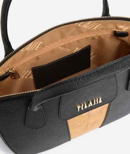 Borsa a Bauletto small nero con  tracolla removibile- Bloom City - Alviero Martini Prima Classe