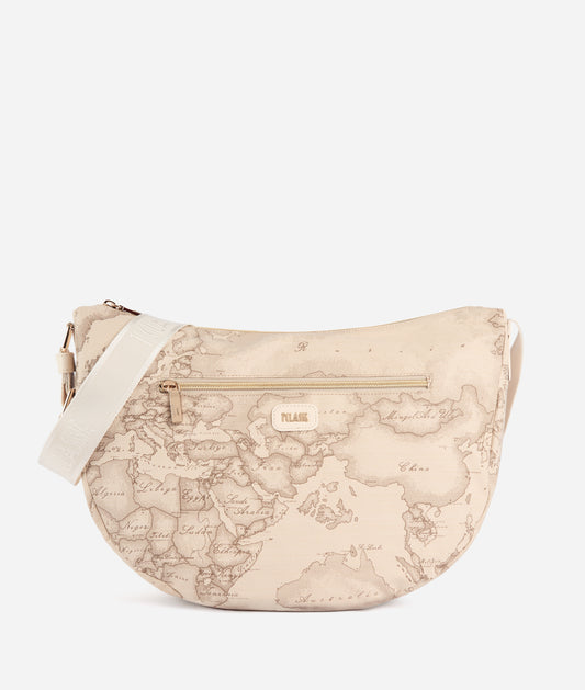 Tracolla a mezzaluna Grande in tessuto soft Rafia Geo Safari Soft Petals -Alviero Martini Prima Classe