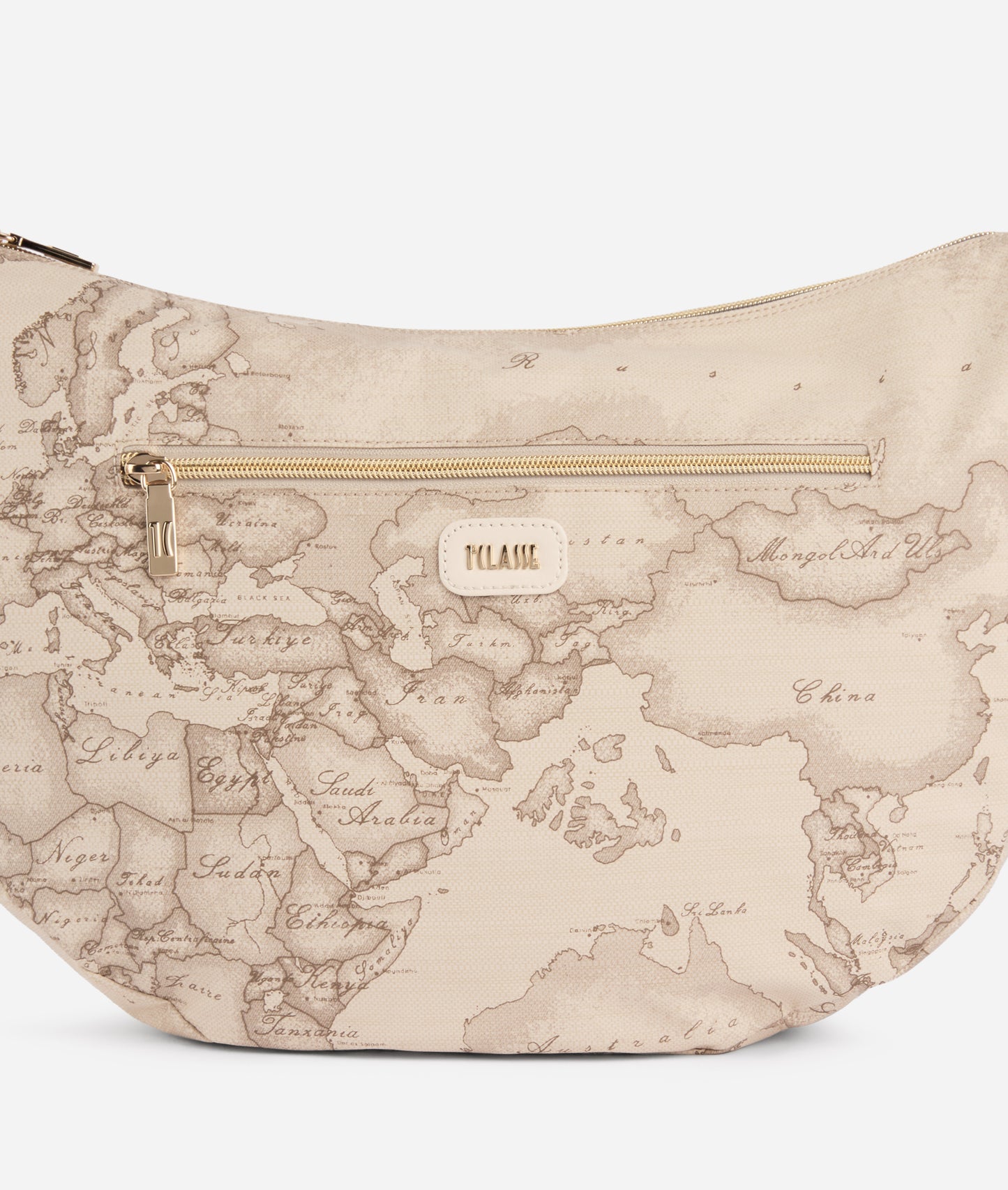 Tracolla a mezzaluna Grande in tessuto soft Rafia Geo Safari Soft Petals -Alviero Martini Prima Classe