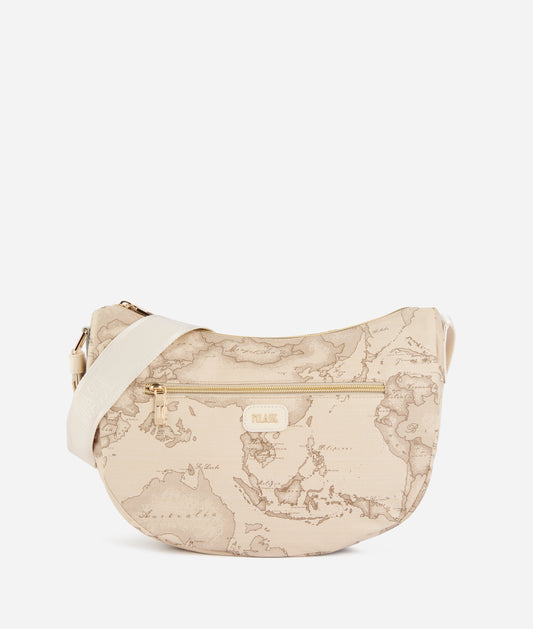 Tracolla a mezzaluna media in tessuto soft Rafia Geo Safari Soft Petals -Alviero Martini Prima Classe