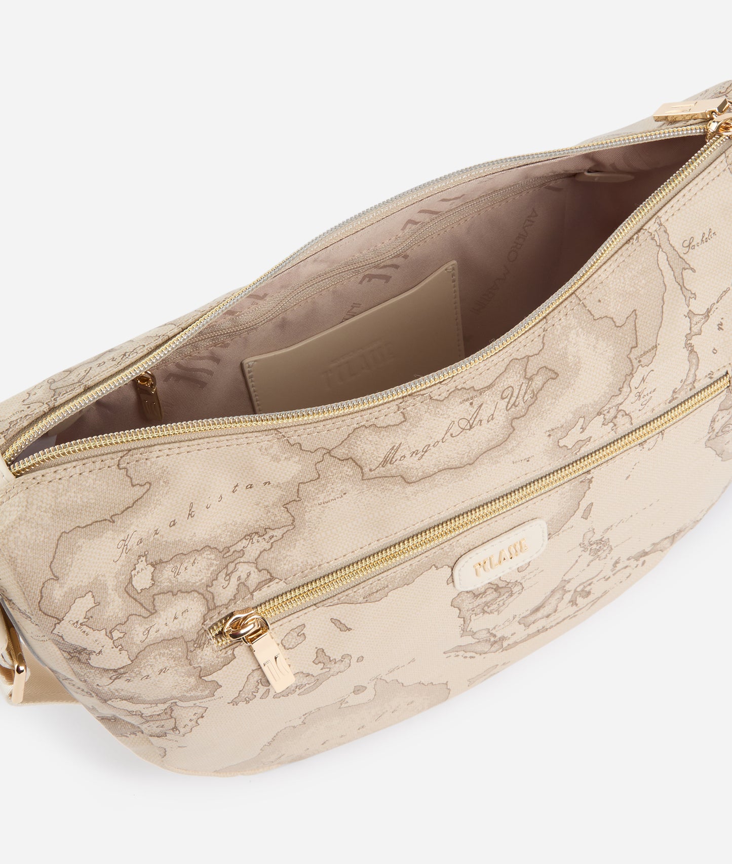 Tracolla a mezzaluna media in tessuto soft Rafia Geo Safari Soft Petals -Alviero Martini Prima Classe