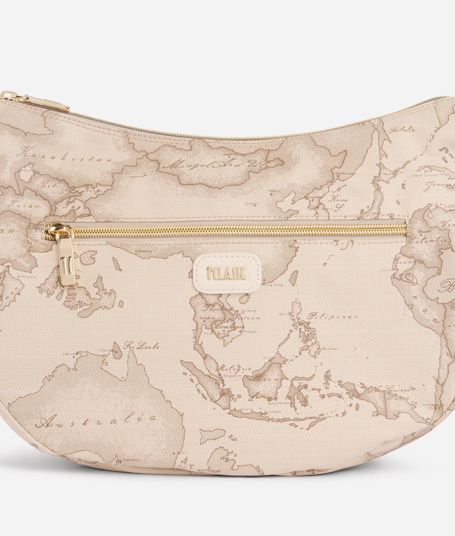 Tracolla a mezzaluna media in tessuto soft Rafia Geo Safari Soft Petals -Alviero Martini Prima Classe