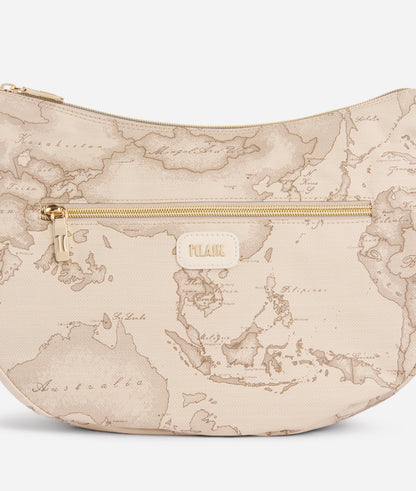 Tracolla a mezzaluna media in tessuto soft Rafia Geo Safari Soft Petals -Alviero Martini Prima Classe