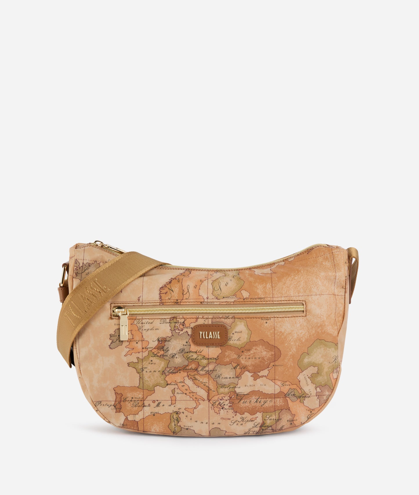 Tracolla a mezzaluna media in tessuto soft Cuoio Geo Classic Soft Petals -Alviero Martini Prima Classe