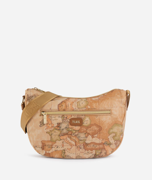 Tracolla a mezzaluna Grande in tessuto soft Cuoio Geo Classic Soft Petals - Alviero Martini Prima Classe