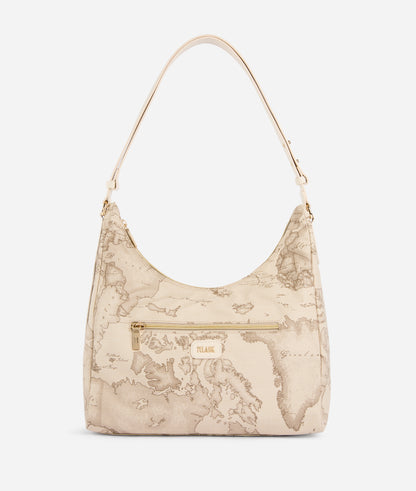 Borsa sottospalla in tessuto soft stampa Geo Safari Rafia - Soft Petals - Alviero Martini Prima Classe