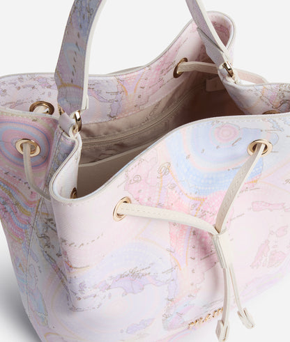 Borsa secchiello Geo Dots Art in tessuto goffrato- Alviero Martini Prima Classe