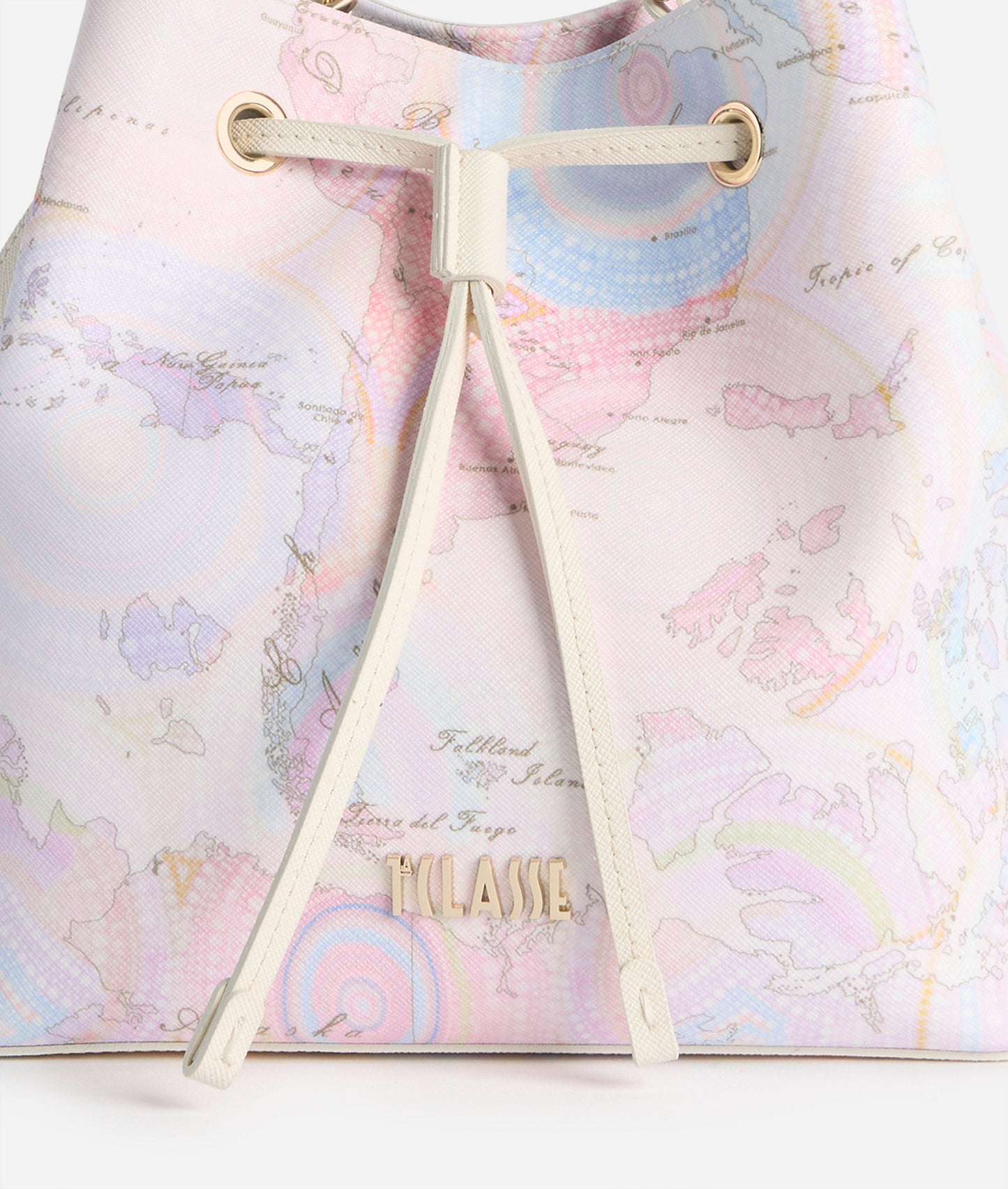 Borsa secchiello Geo Dots Art in tessuto goffrato- Alviero Martini Prima Classe