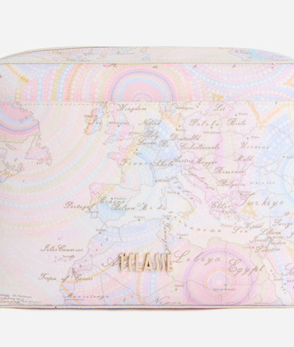 Tracolla reporter in tessuto goffrato stampa Geo Dots Art Alviero Martini Prima Classe