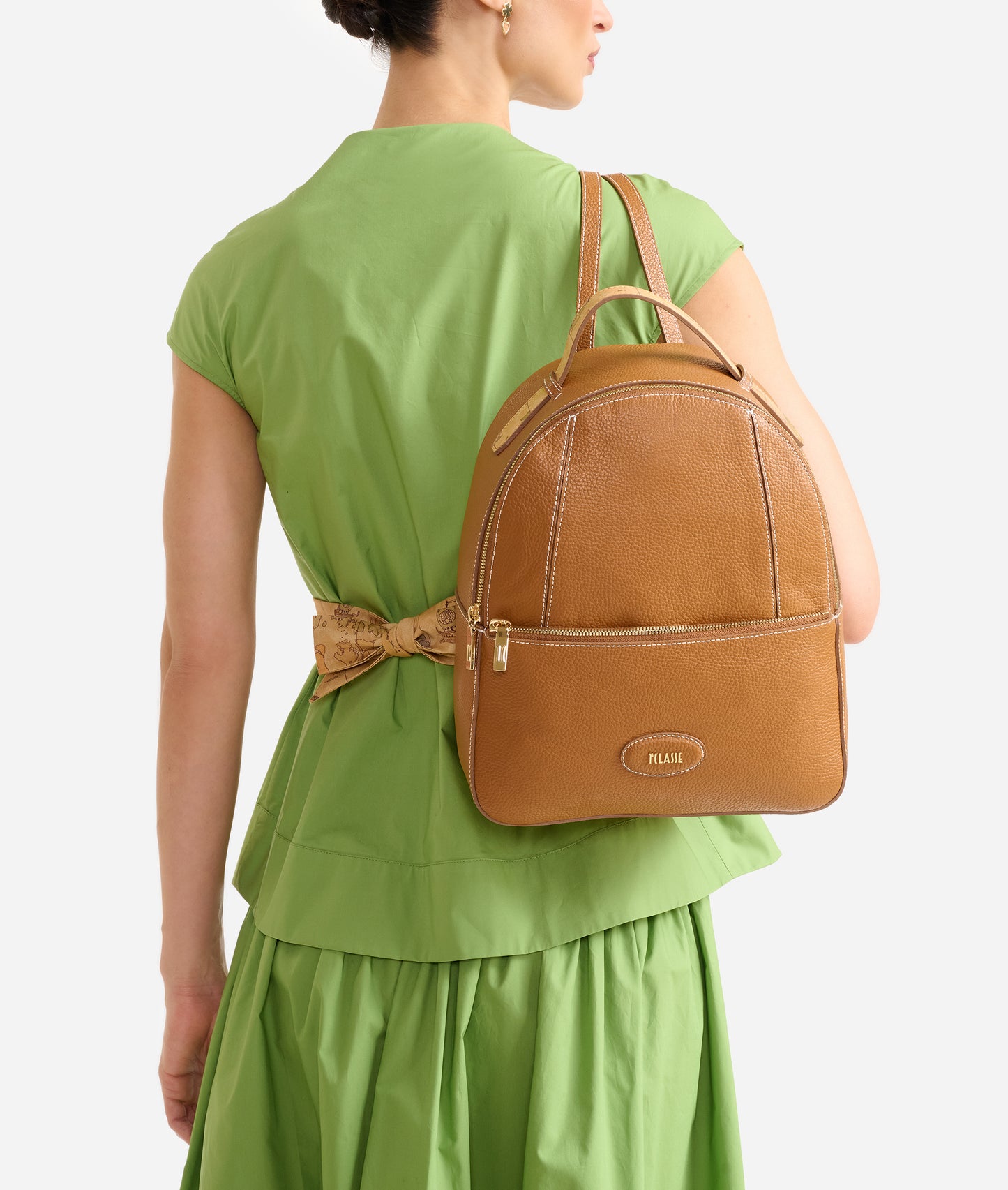 Zaino medio donna in pelle granata Cuoio Rodeo Leather - Alviero Martini Prima Classe