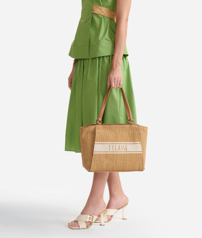 Borsa shopping in tessuto effetto rafia - Rafia Coast - Alviero Martini Prima Classe