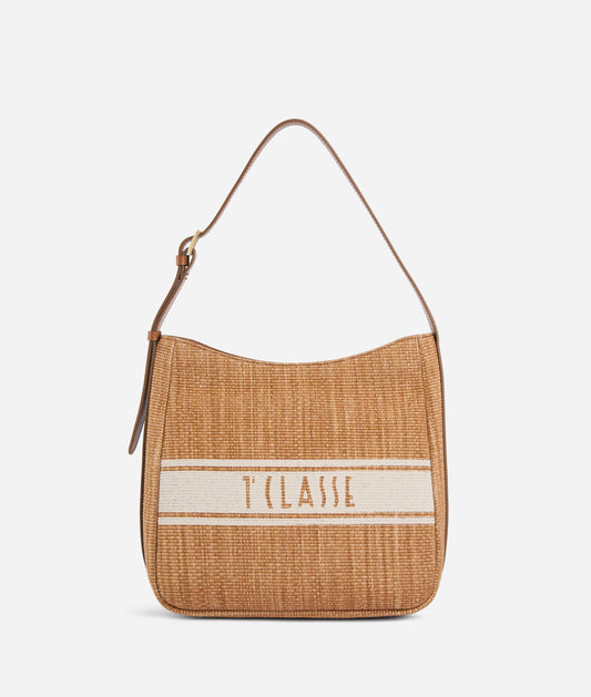Borsa sottospalla in tessuto effetto rafia - Rafia Coast - Alviero Martini Prima Classe