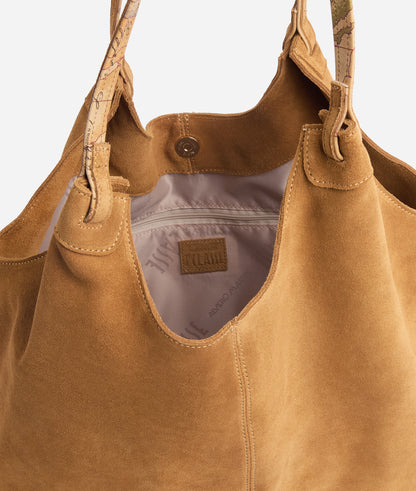 Borsa sottospalla in pelle scamosciata Rame - Tribal Leather - Alviero MartiniPrima Classe