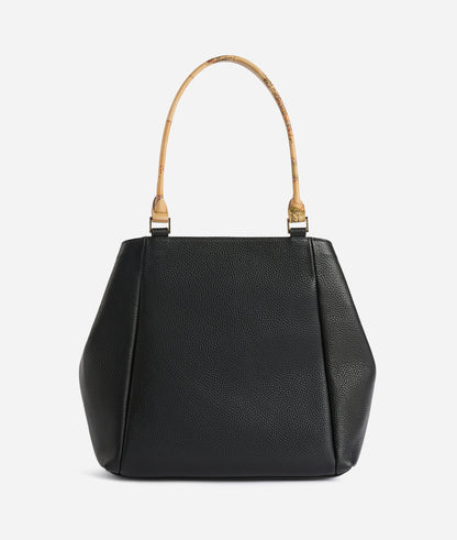 Borsa shopping grande in pelle granata Nero - Country Bag - Alviero Martini Prima Classe