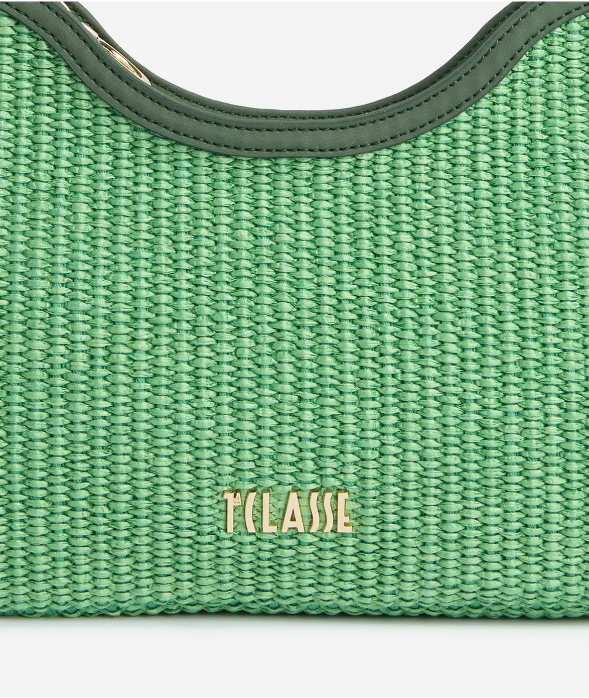 Borsa sottospalla in rafia intrecciata verde - Sunny Rafia - Alviero Martini Prima Classe