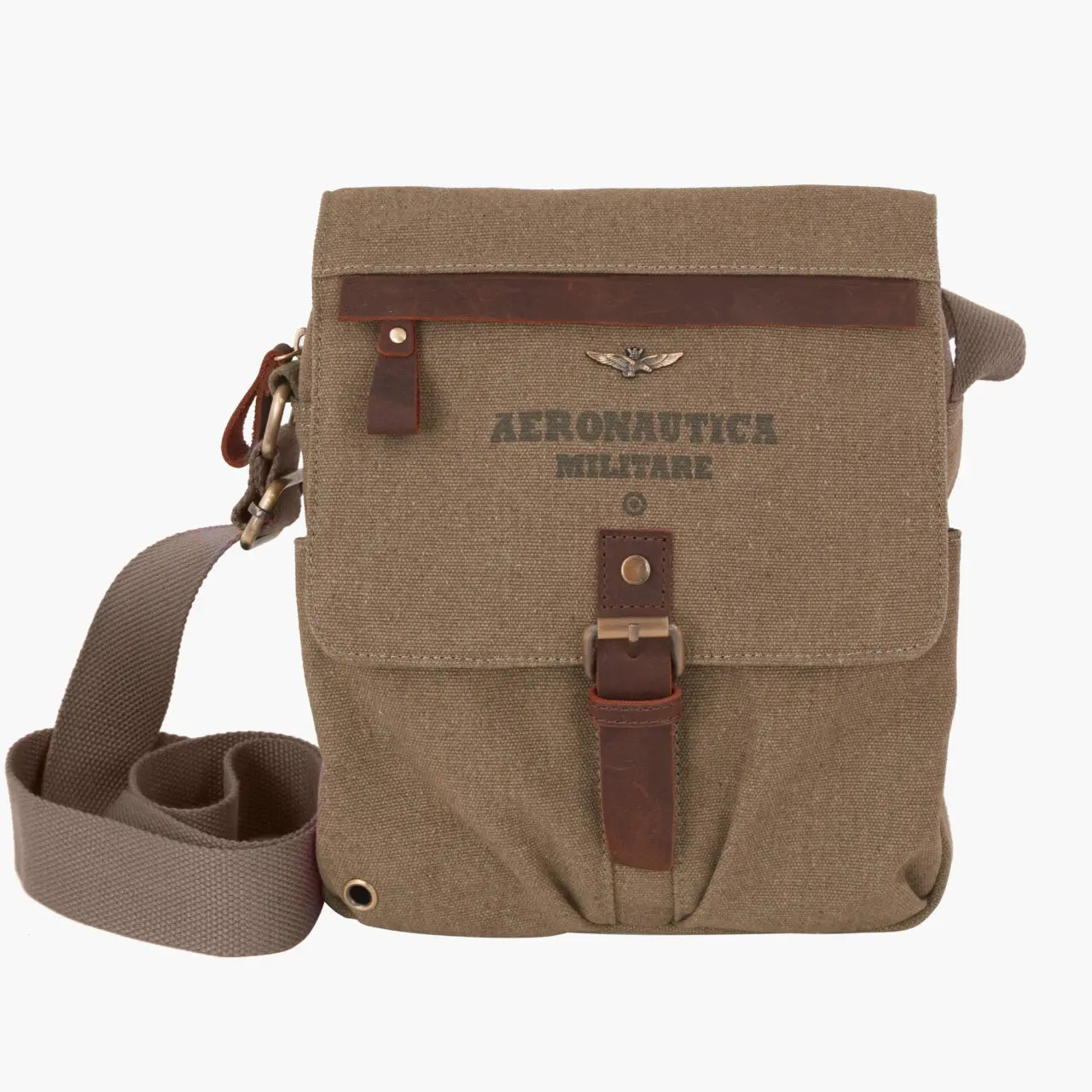 Borsa a tracolla uomo in tessuto compatta linea Canvas Aeronautica Militare