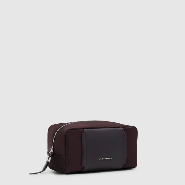 Beauty case piccolo in tessuto riciclato e pelle - Piquadro