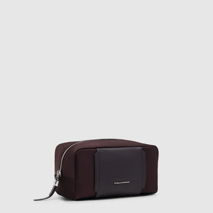 Beauty case piccolo in tessuto riciclato e pelle - Piquadro