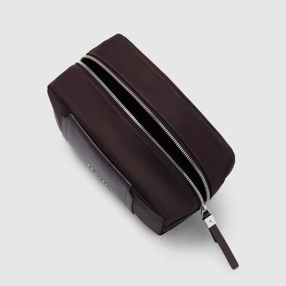 Beauty case piccolo in tessuto riciclato e pelle - Piquadro