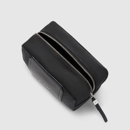 Beauty case piccolo in tessuto riciclato e pelle - Piquadro