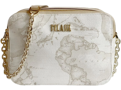 Borsa a tracolla con due cerniere - Geo White - Alviero Martini Prima Classe
