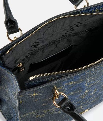 Borsa a mano  in tessuto goffrato - Midnight Geo - Alviero Martini Prima Classe