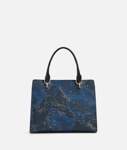 Borsa a mano  in tessuto goffrato - Midnight Geo - Alviero Martini Prima Classe