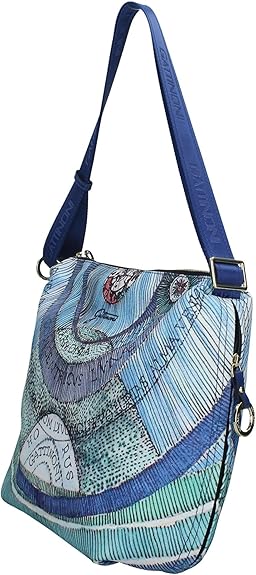 Borsa a tracolla mezza luna espandibile - Maya - Acquamarine- Gattinoni