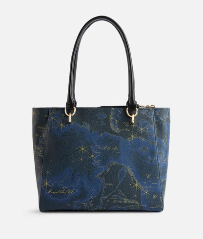 Borsa  shopping in tessuto goffrato - Geo Midnight - Alviero Martini Prima Classe