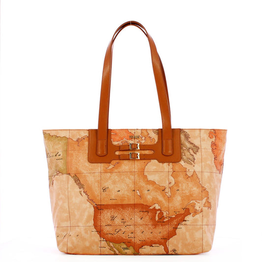 Borsa shopping in tessuto soft stampa Geo Classic - Soft Atlantic - Alviero Martini Prima Classe