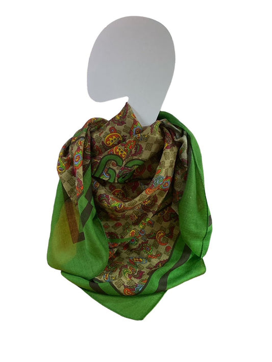 Foulard Maxi - Piero Guidi -  Magic Circus Cashmere 106 x 106 cm Lana 100% Verde