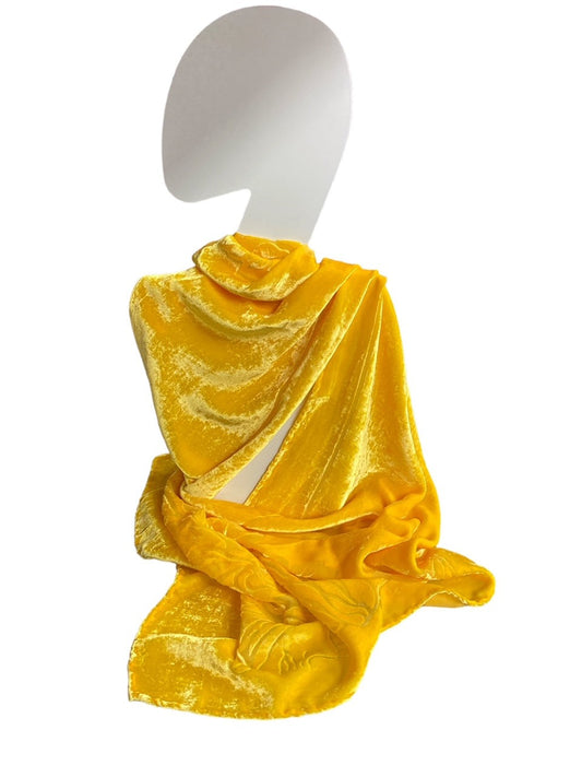Sciarpa gialla con "Medusa" trasparente - Versace