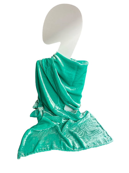 Sciarpa  verde con "Medusa" trasparente - Versace