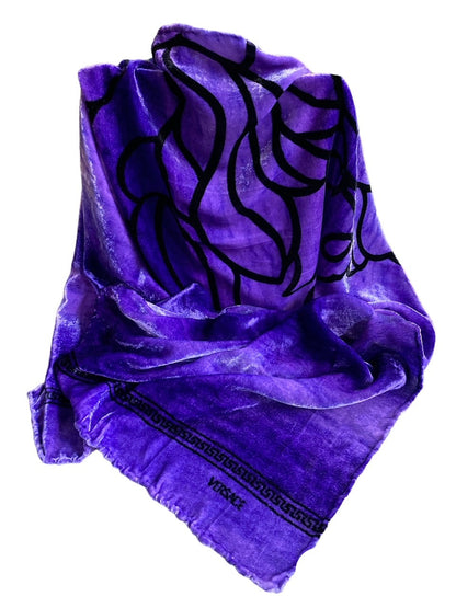 Sciarpa viola in velluto con stampa " Medusa " - Versace