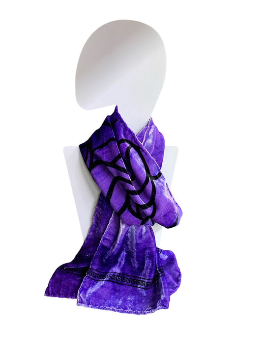 Sciarpa viola in velluto con stampa " Medusa " - Versace