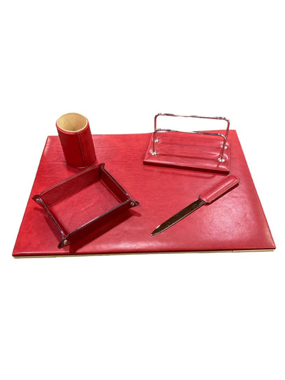 Set da scrivania in pelle 5 pezzi - Classic - Chiarugi