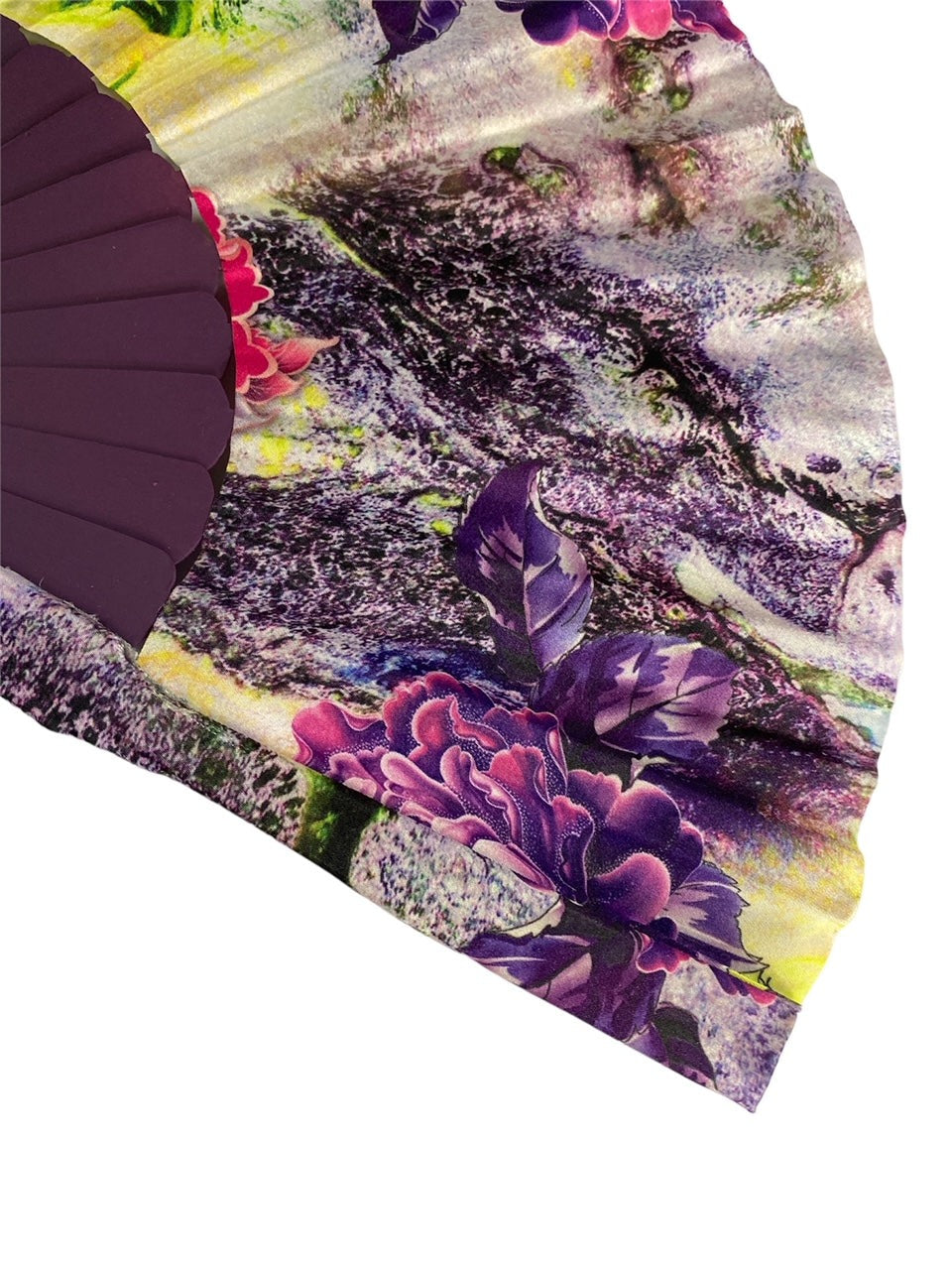 Ventaglio spagnolo seta - fiori viola - Abanicos Lola Blay
