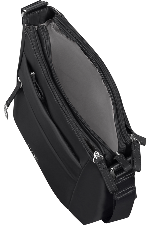Borsa a tracolla in tessuto 3 cerniere small Nero - Move 5.0 - Samsonite
