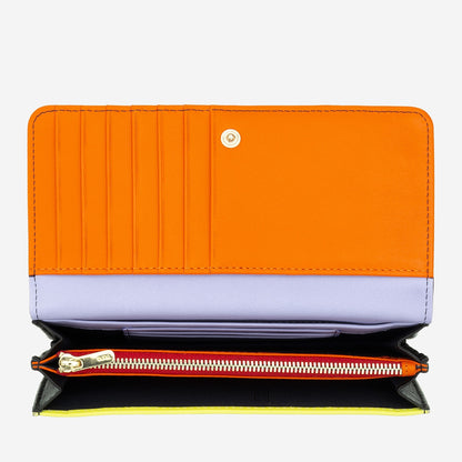 Portafoglio a soffietto donna 18cm Rfid in pelle colorata- Colorful - DuduBags
