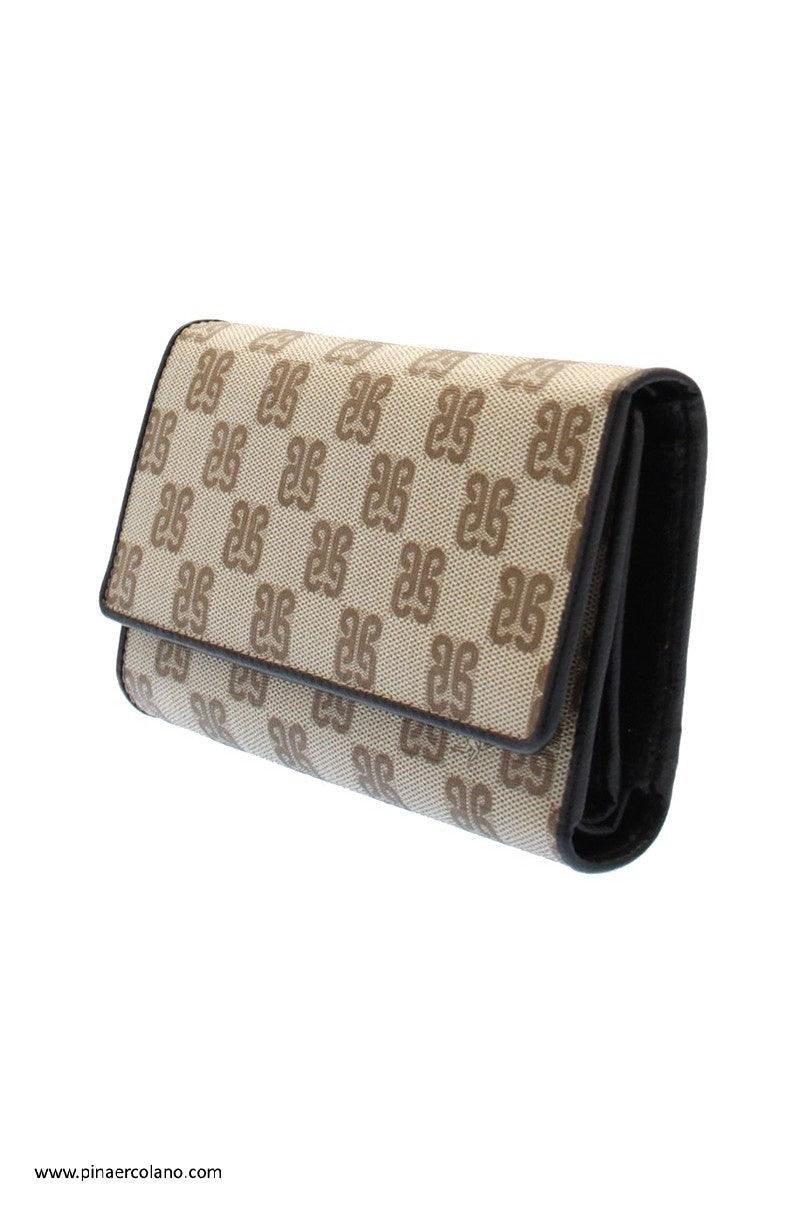 Portafoglio medio donna Piero Guidi Iconic Monogram nero 15 x 9,5