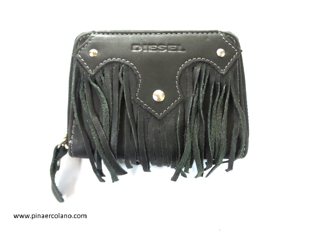 Portafoglio Donna Piccollo con frange zip around  Diesel - Nero