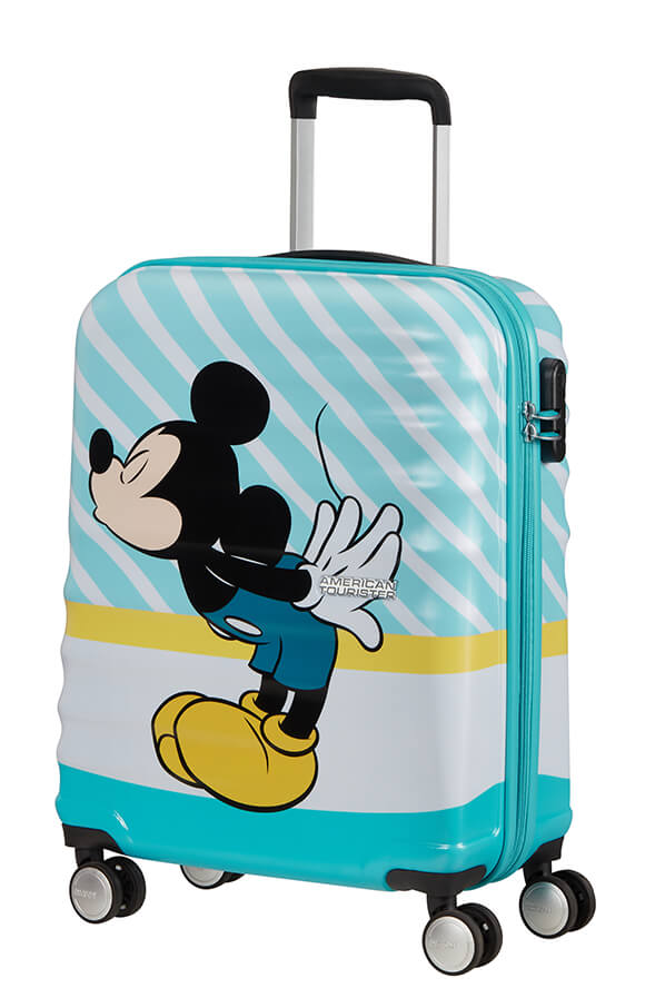Trolley cabina spinner 4ruote Wavebreaker Mickey Blue Kiss American Tourister