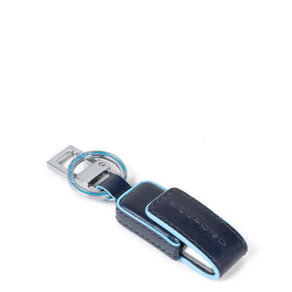 Portachiavi in pelle con chiavetta USB da 64GB Blue Square -Piquadro