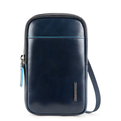 Borsellino portafoglio da collo con tracolla porta smartphone RFID - Blue Square - Piquadro
