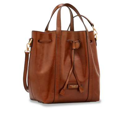 Borsa a secchiello in pelle con manici Vittoria The Bridge