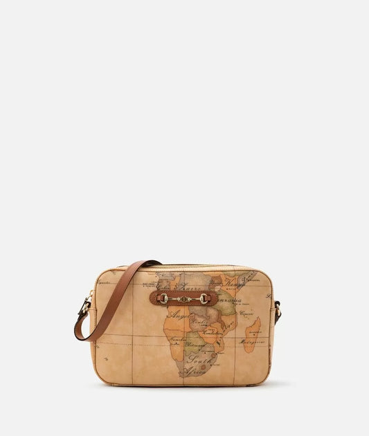 Borsa a tracolla media con morsetto frontale Geo  Classic - Alviero Martini Pirma Classe