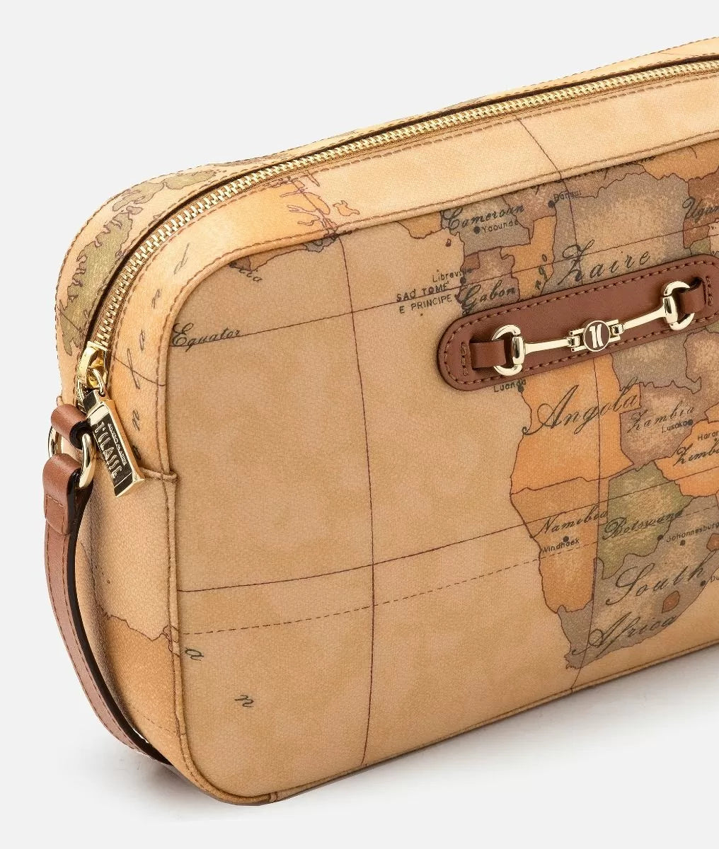 Borsa a tracolla media con morsetto frontale Geo  Classic - Alviero Martini Pirma Classe