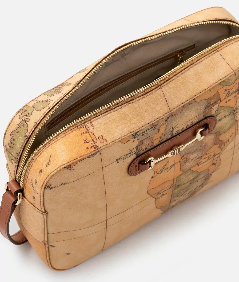 Borsa a tracolla media con morsetto frontale Geo  Classic - Alviero Martini Pirma Classe